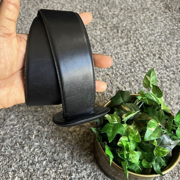 Vintage Genuine Leather Women Black Waist Belt Wide Width Size L 38” Classy Chic main image 8